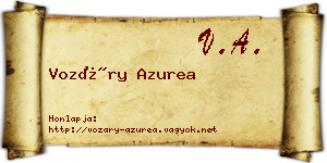 Vozáry Azurea névjegykártya